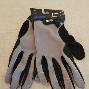 Fox Incline Cycling Gloves Mens Full Finger w/ Suede & Silicone Grey/Black XL